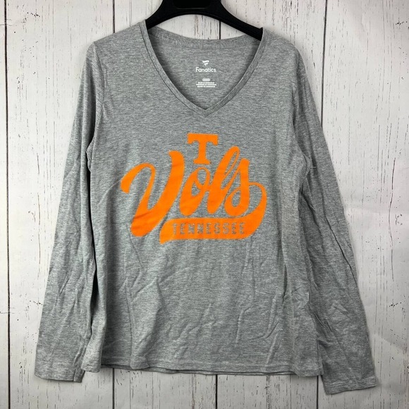 Tennessee Volunteers Medium Fanatics Long‎ Sleeve Shirt Pullover Gray New Women - Picture 1 of 7